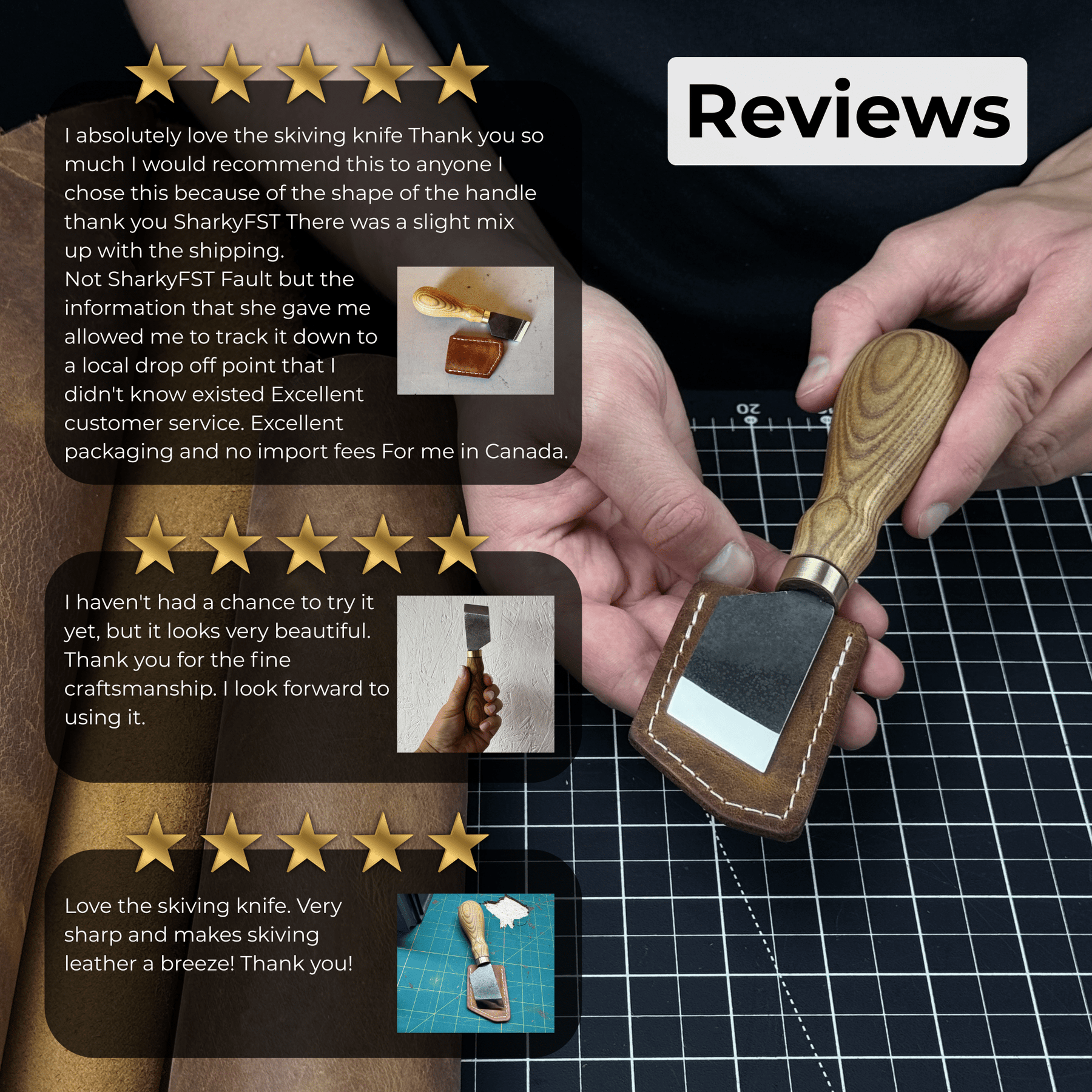 Angled Leather Skiving Knife, 3 cm (1.18 inches)