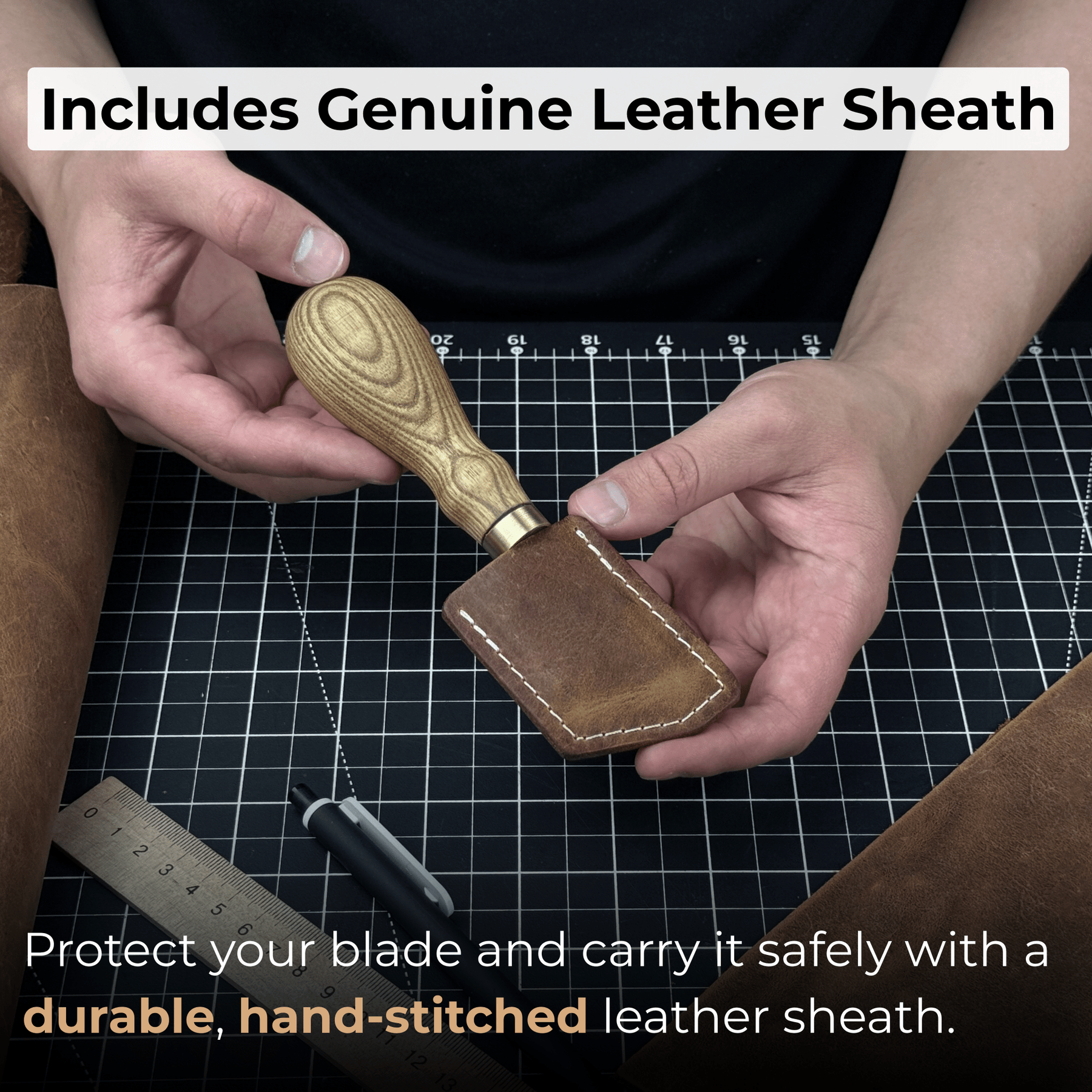Angled Leather Skiving Knife, 3 cm (1.18 inches)