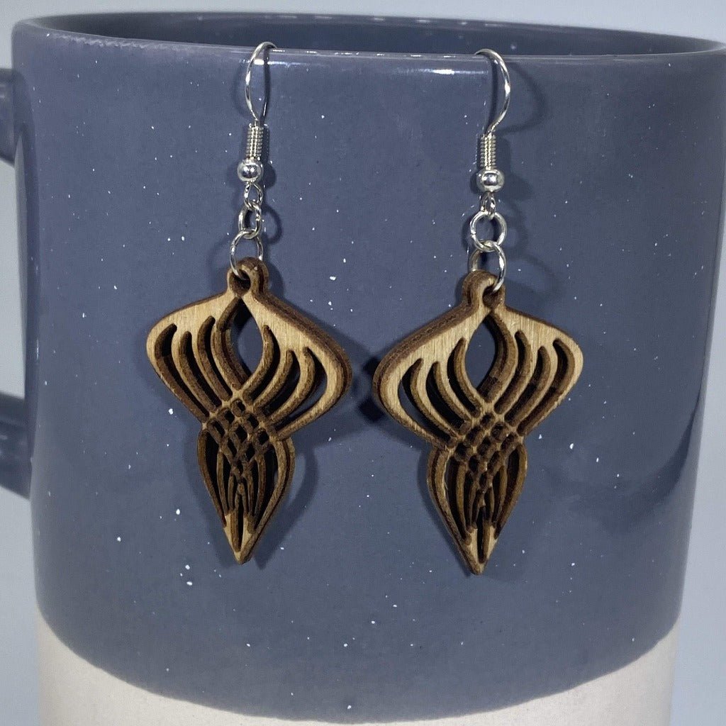 Gatsby Twist Wooden Dangle Earrings | Art Deco Vintage Jewelry
