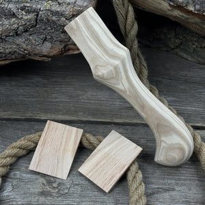 Ash Wood Handle for Adze or Axe, 23 cm (9.06 inches) with Red Oak Wedges