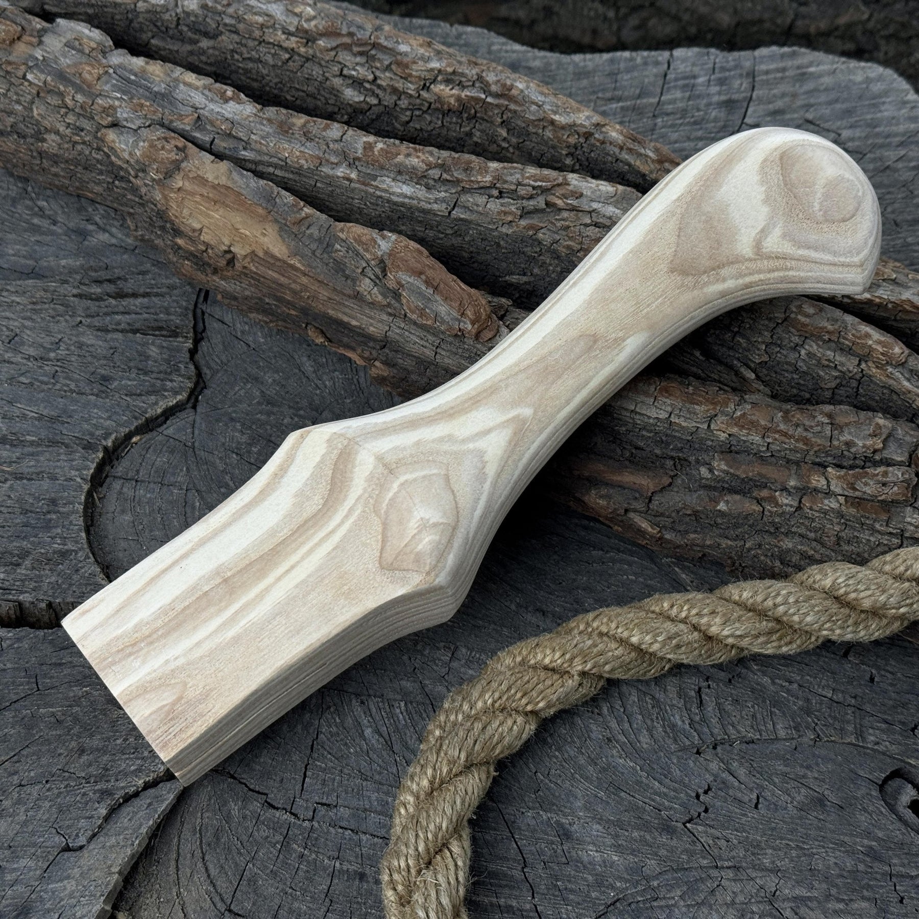 Ash Wood Handle for Adze or Axe, 23 cm (9.06 inches) with Red Oak Wedges