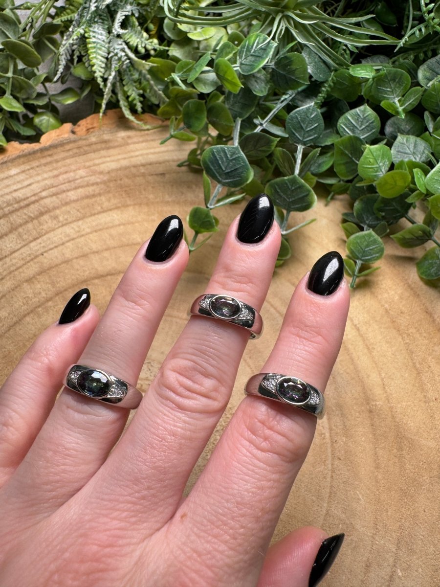 Aura Glass Ring Adjustable