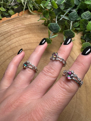Aura Glass Ring Adjustable