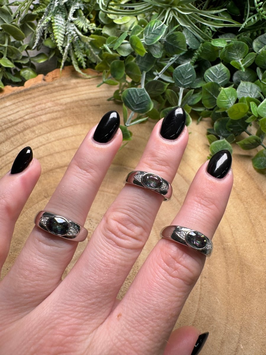 Aura Glass Ring Adjustable