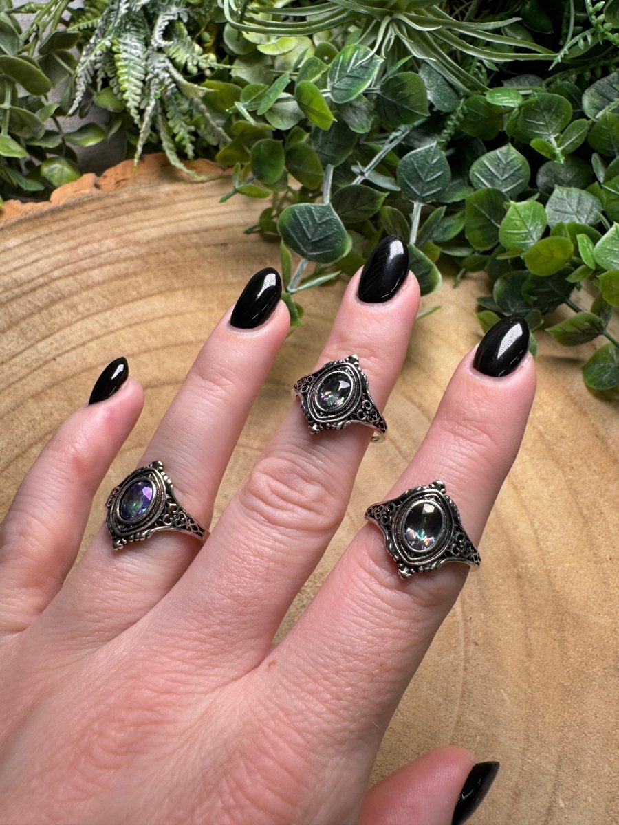 Aura Glass Ring Adjustable