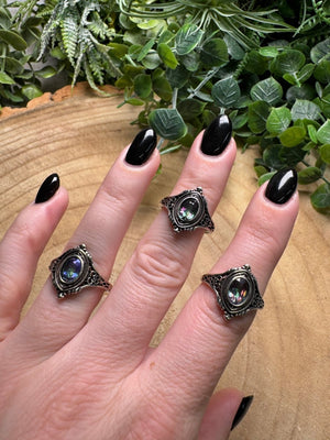 Aura Glass Ring Adjustable