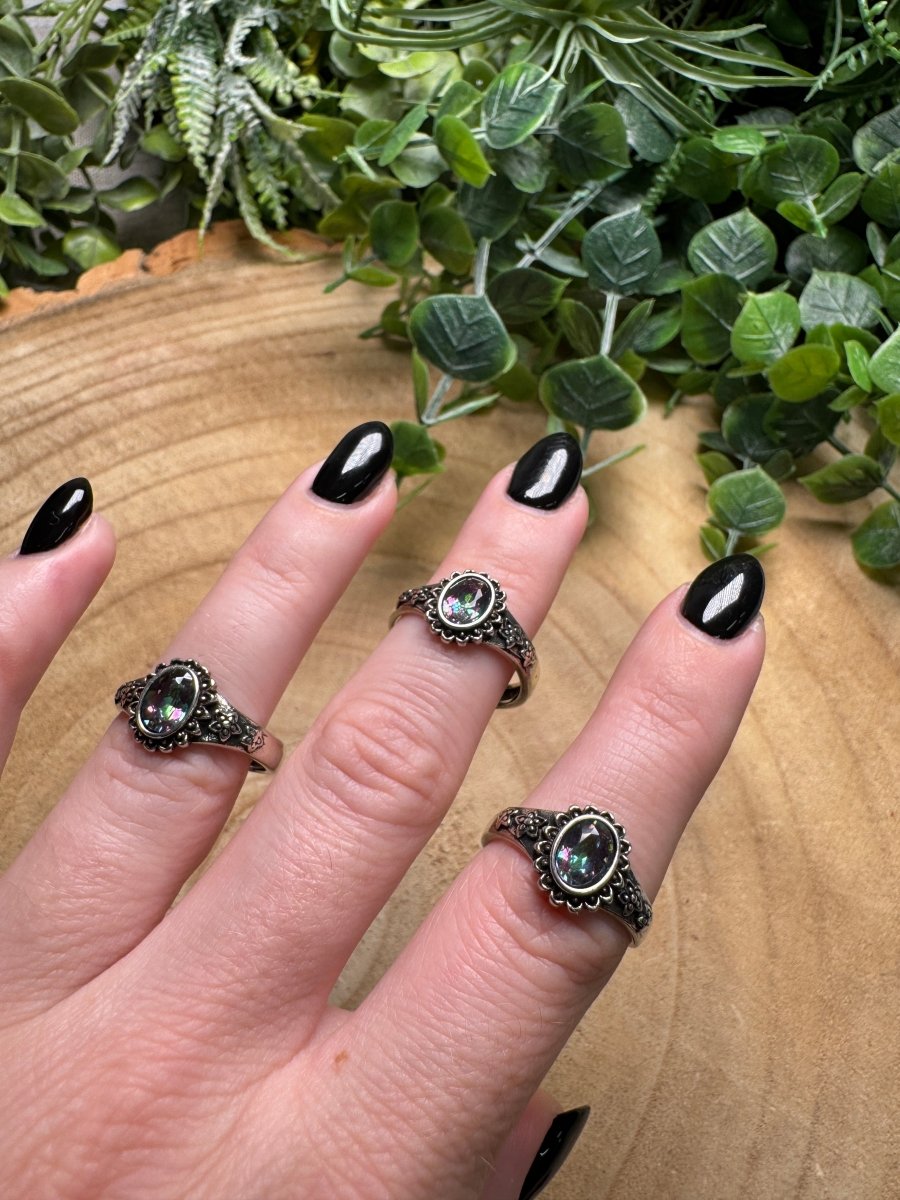 Aura Glass Ring Adjustable