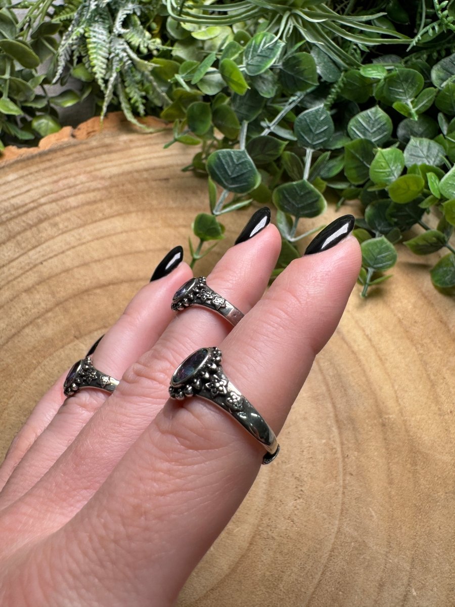 Aura Glass Ring Adjustable