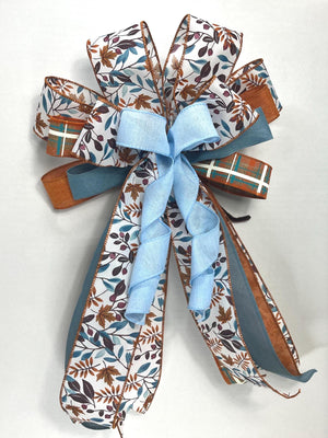 Fall Plaid Wreath Bow | Farmhouse Thanksgiving Decor by Bouge Creations, view 3
