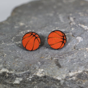 Basketball Wooden Dangle Earrings | Sports Jewelry