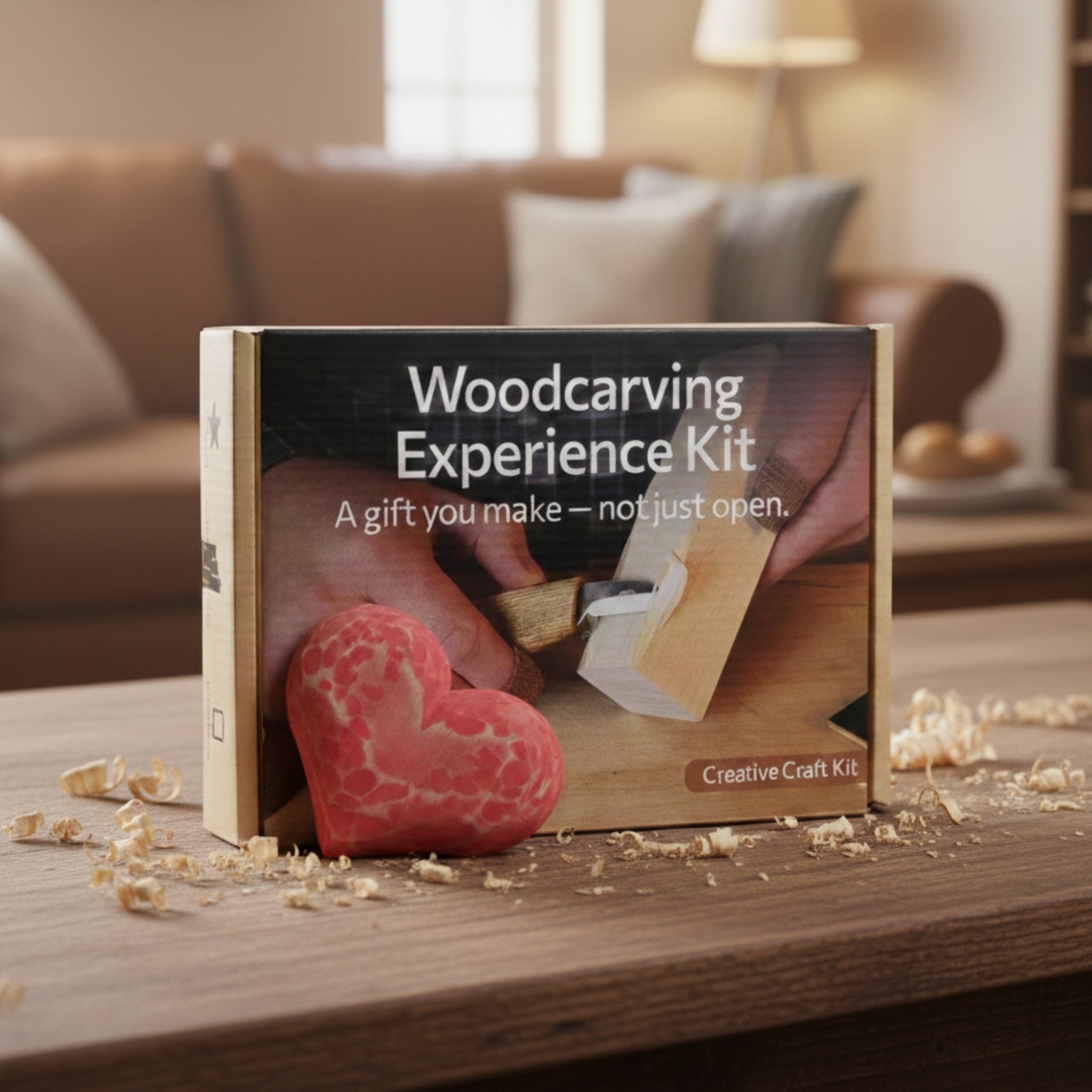 Beginner Heart Wood Carving & Painting Kit — Complete DIY Hobby Set for Adults and Kids