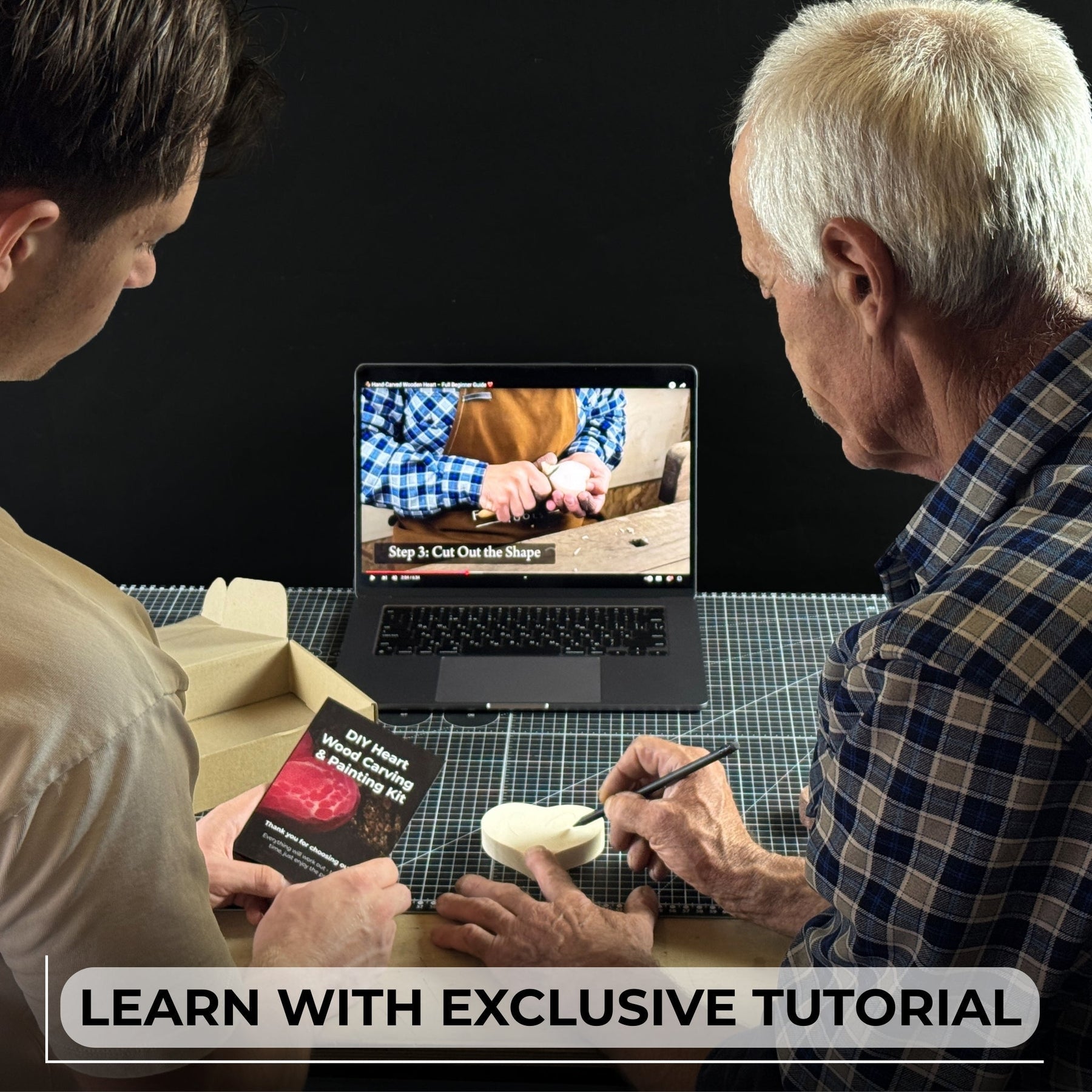 Beginner Heart Wood Carving & Painting Kit — Complete DIY Hobby Set for Adults and Kids
