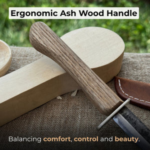 Beginner’s Woodcarving Knife with Leather Sheath, 6 cm (2.36 inches)