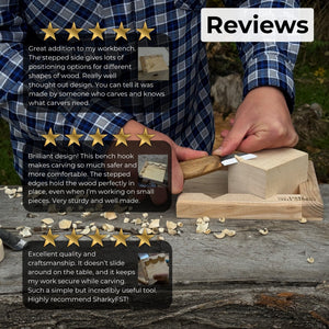 Bench Hook for Wood Carving and Chiseling – Handcrafted Wooden Work Support