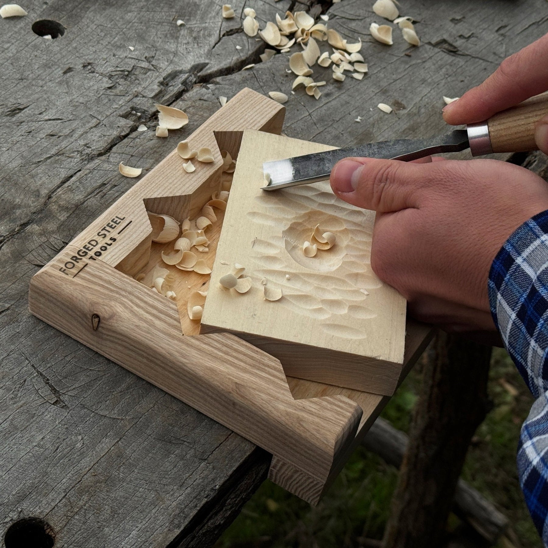 Bench Hook for Wood Carving and Chiseling – Handcrafted Wooden Work Support