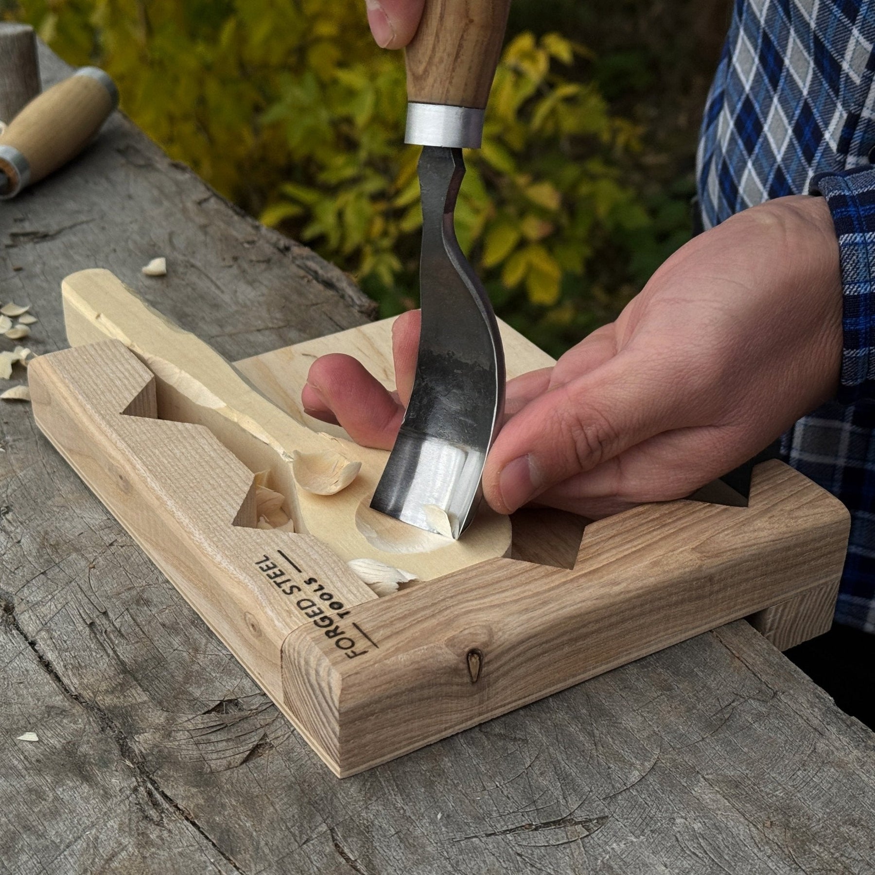 Bench Hook for Wood Carving and Chiseling – Handcrafted Wooden Work Support