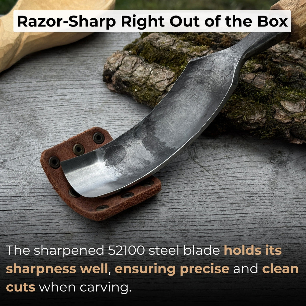 Bent Carving Gouge by Sharky Forged Steel Tools — view 2