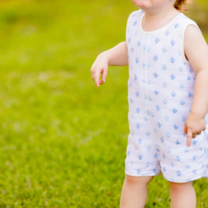 Fleur De Bleu Organic Muslin Shortall by Nola Tawk, children's boutique clothing detail photo 2