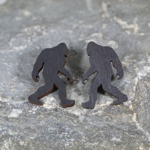 Bigfoot Wooden Dangle Earrings | Sasquatch Cryptid Jewelry