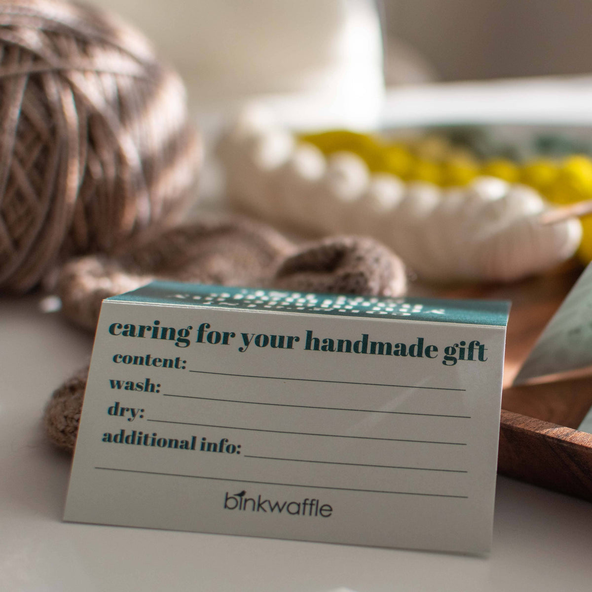 "At Least Pretend You Love It" Care Instruction Cards detail view 4 by Mountaintop Yarn