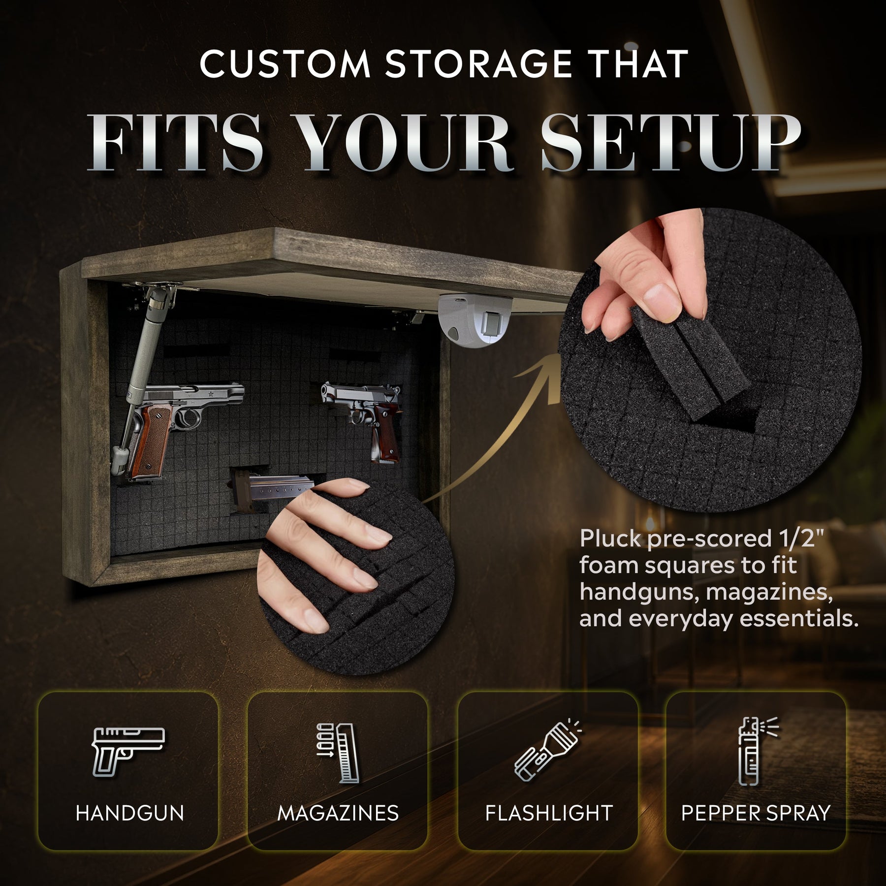 Pointer Dog Pheasant Hunting Concealment Furniture Hidden Gun Storage Concealed Shelf