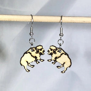 Bison Wooden Dangle Earrings | Western Animal Jewelry