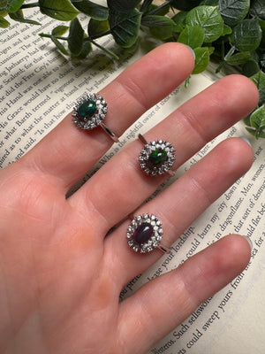 Black Opal Adjustable Ring