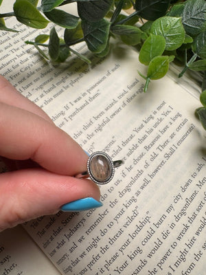 Black Sunstone Adjustable Ring