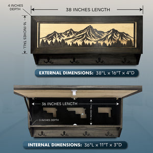 Mountain Scene Concealed Gun Storage Coat, Key, Bag Storage