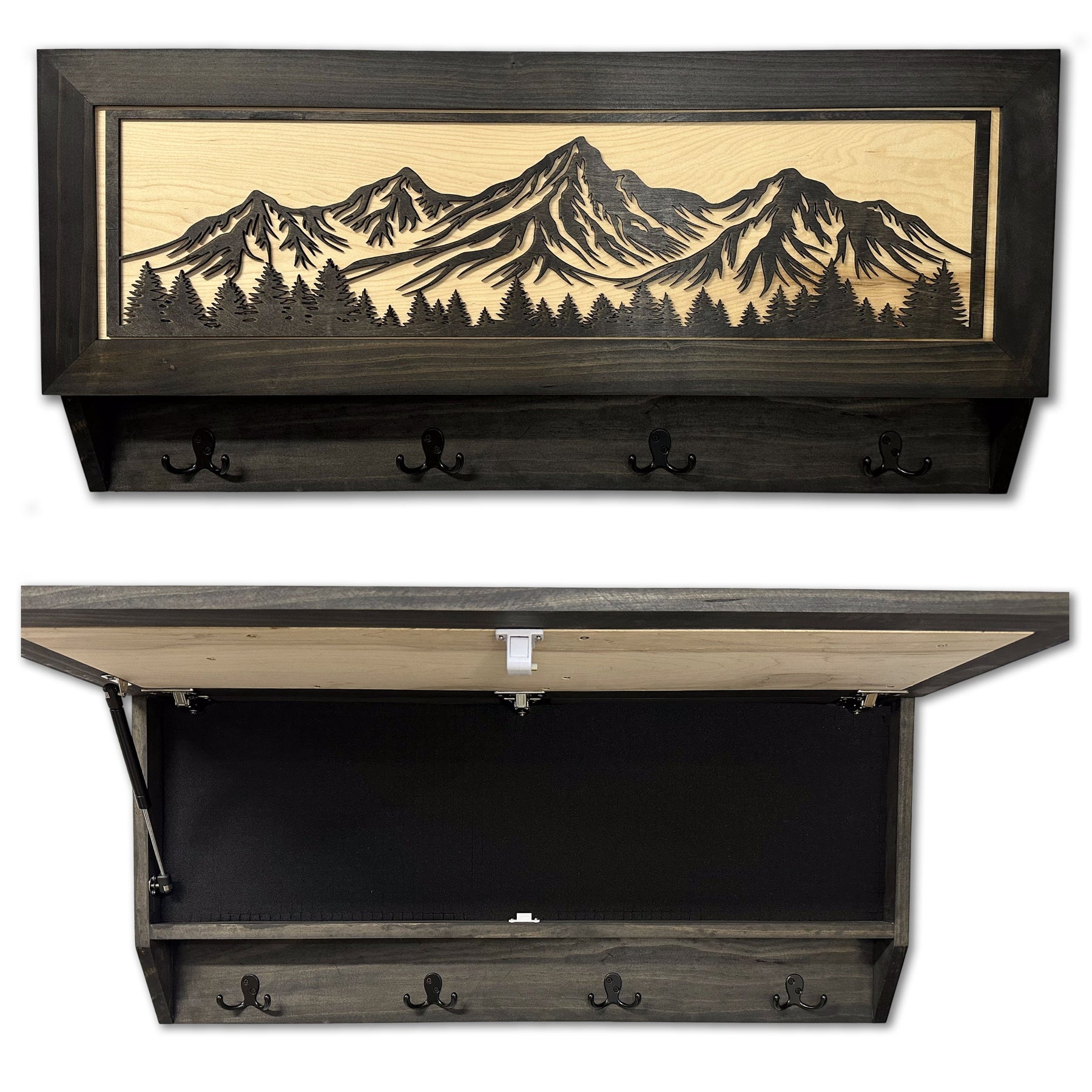Mountain Scene Concealed Gun Storage Coat, Key, Bag Storage