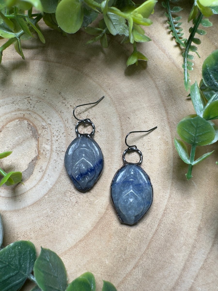 Blue Aventurine Yoni Earrings