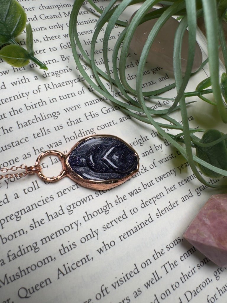 Blue Sandstone Yoni Necklace