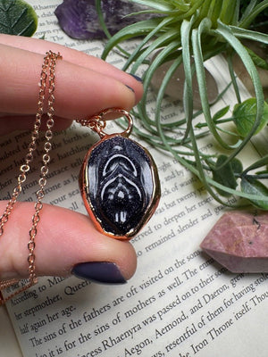 Blue Sandstone Yoni Necklace
