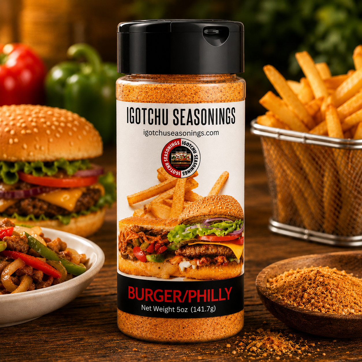 Igotchu Burger Philly seasoning by Igotchu Seasonings, Southern food gift main product photo