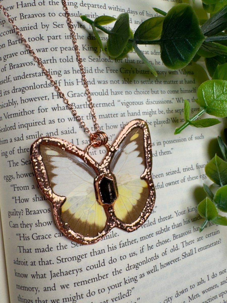 Butterfly and Hypersthene Necklace