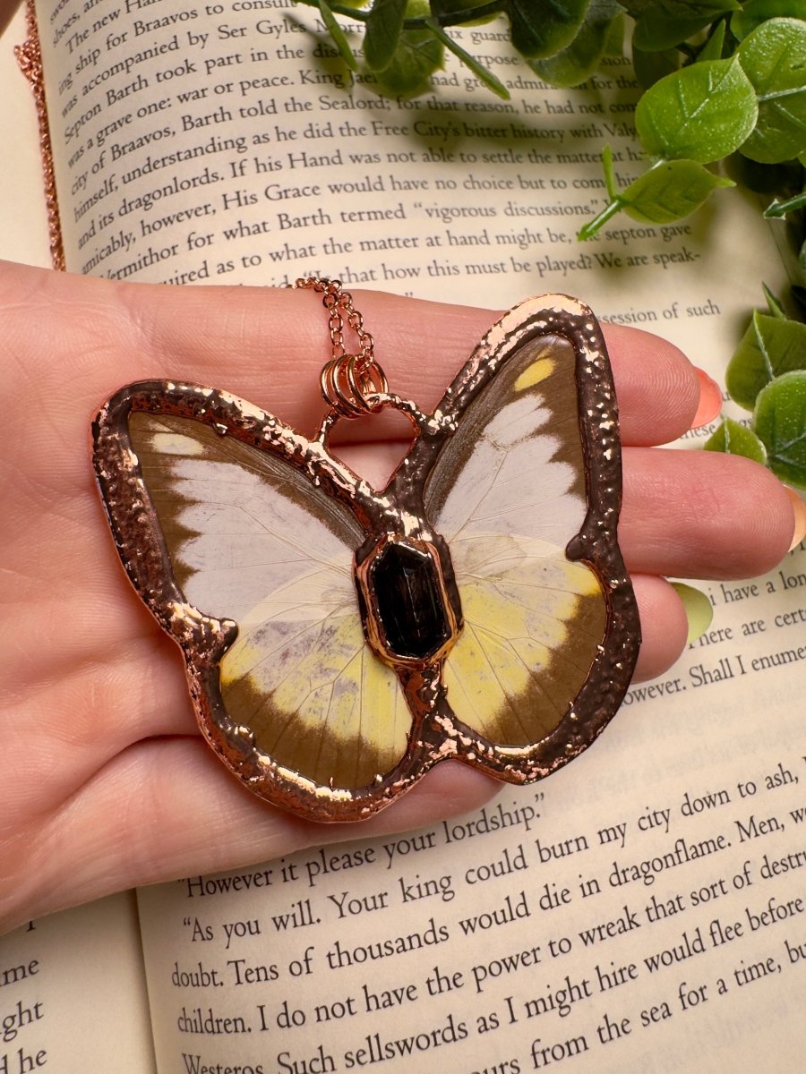 Butterfly and Hypersthene Necklace