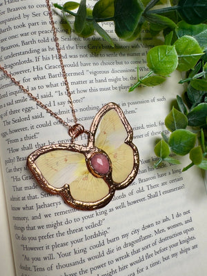 Butterfly and Rhodonite Necklace