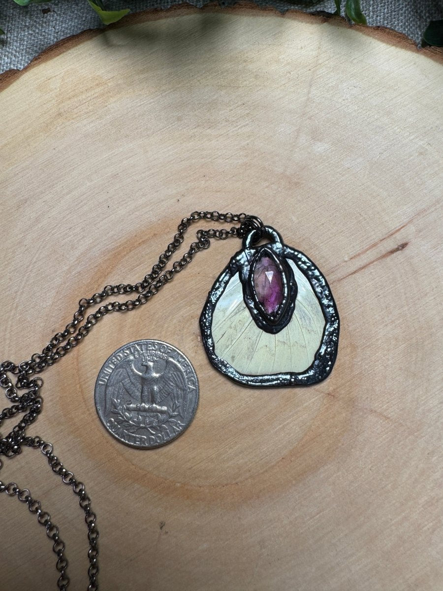 Butterfly Wing and Amethyst Necklace