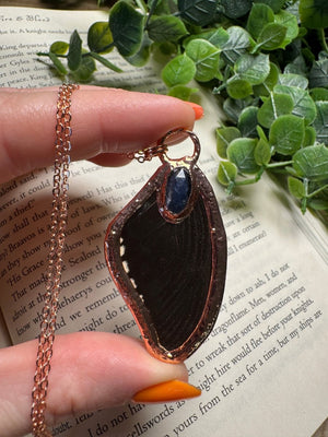 Butterfly Wing and Blue Kyanite Necklace