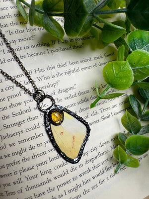 Butterfly Wing and Citrine Necklace