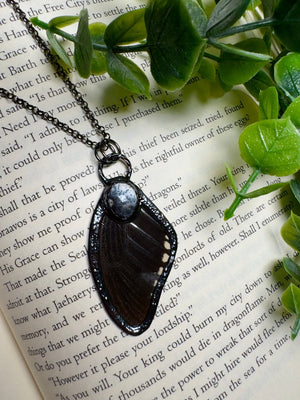 Butterfly Wing and Dendritic Jade Necklace