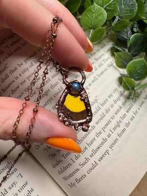 Butterfly Wing and Labradorite Necklace