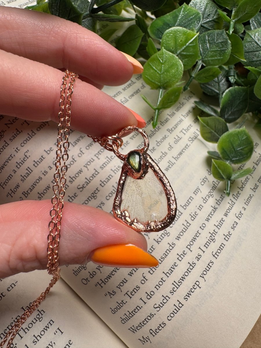 Butterfly Wing and Labradorite Necklace