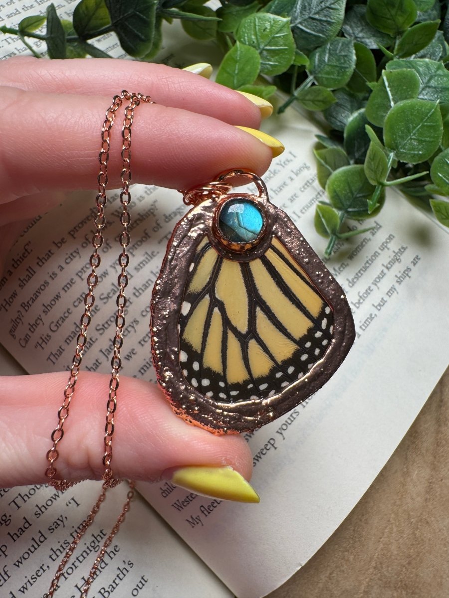 Butterfly Wing and Labradorite Necklace