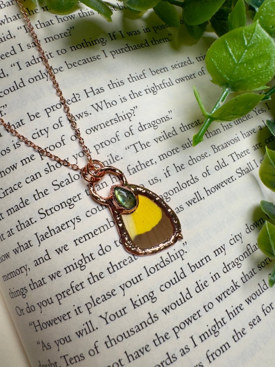 Butterfly Wing and Labradorite Necklace
