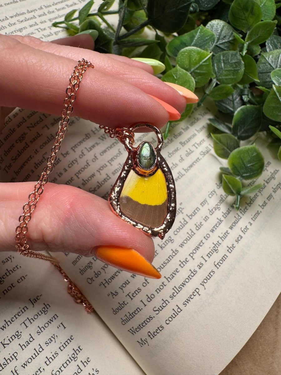 Butterfly Wing and Labradorite Necklace