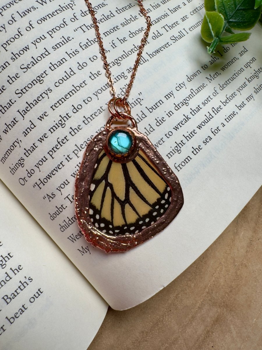 Butterfly Wing and Labradorite Necklace
