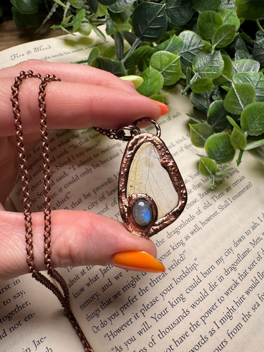 Butterfly Wing and Labradorite Necklace