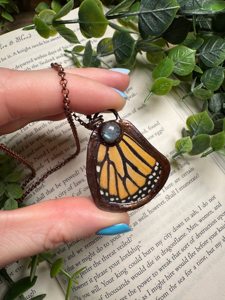 Butterfly Wing and Labradorite Necklace