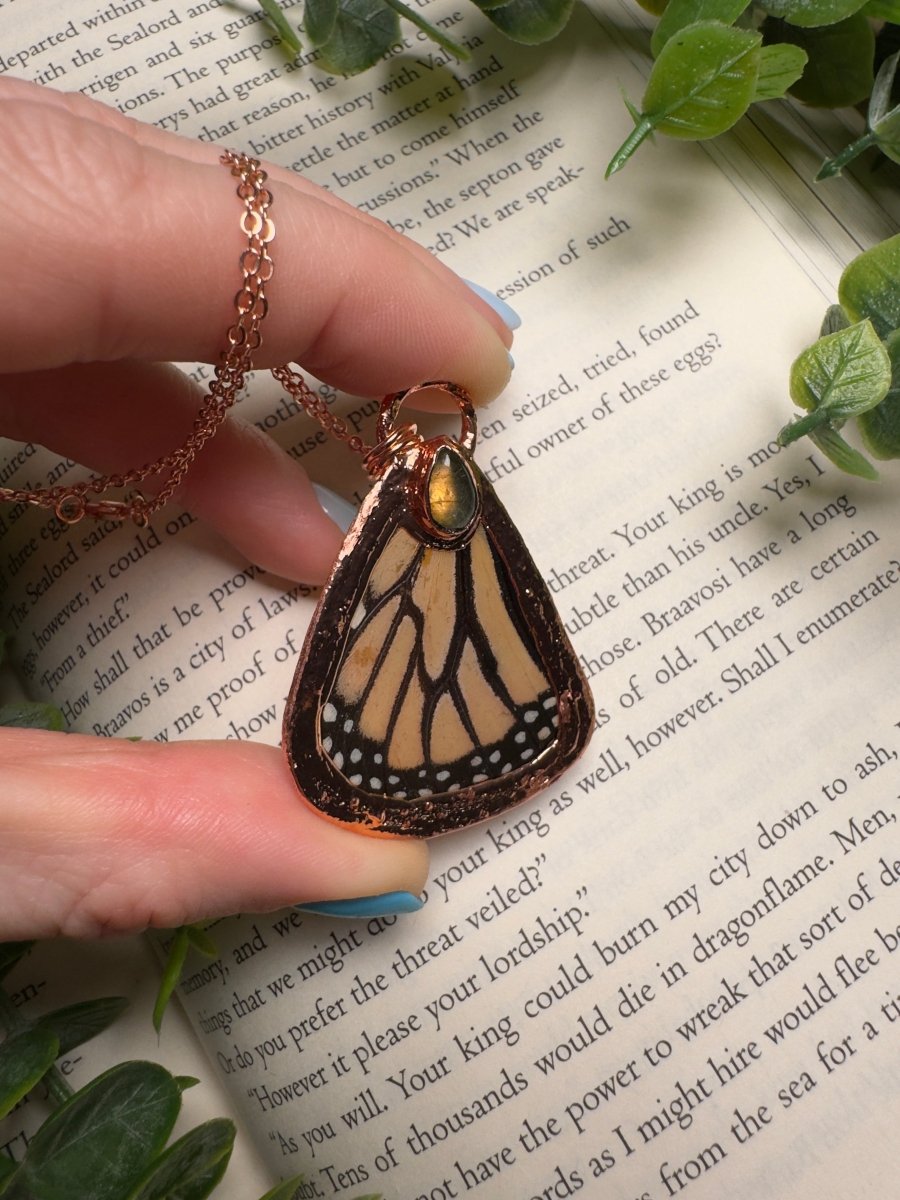 Butterfly Wing and Labradorite Necklace